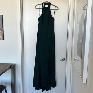 BHLDN Montreal Crepe Long dress - Emerald Green